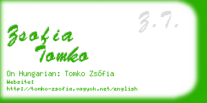 zsofia tomko business card